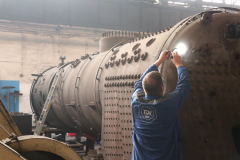 Innere Besichtigung des Kessels durch den TÜV